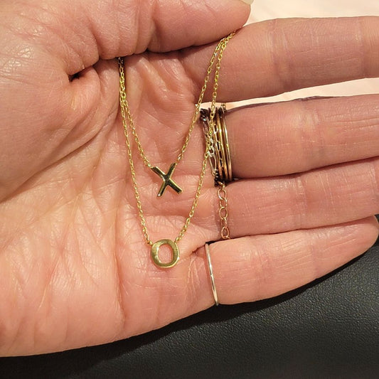 X & O Necklace 14k Yellow Gold