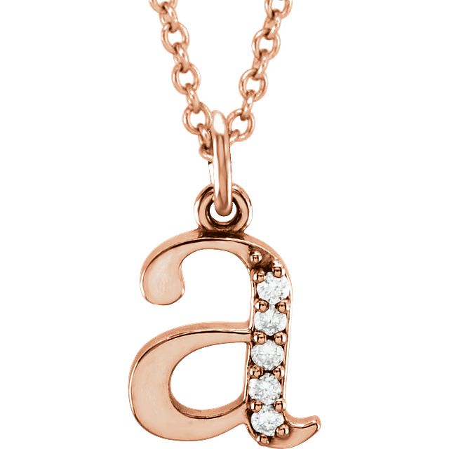 18ct Rose Gold Plated Winged Initial Necklace | Say It With Diamonds –  SayItWithDiamonds.com