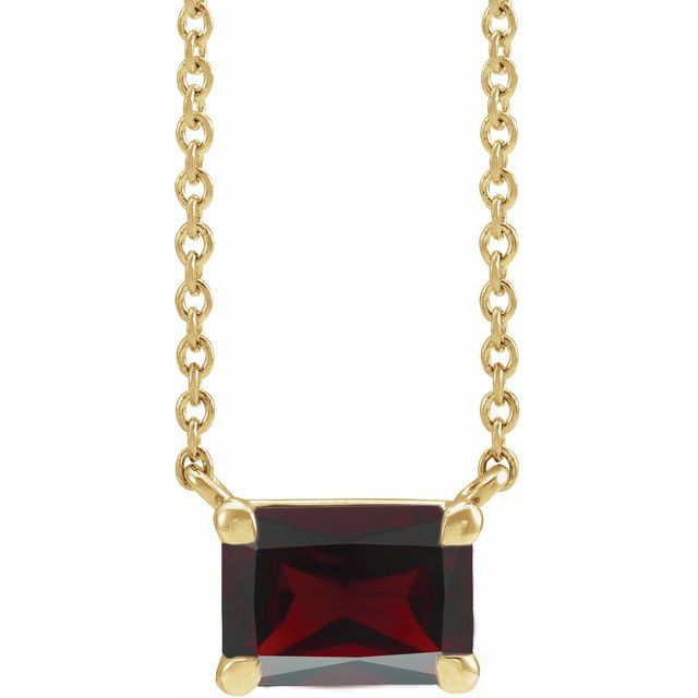 Emerald cut hot sale ruby pendant